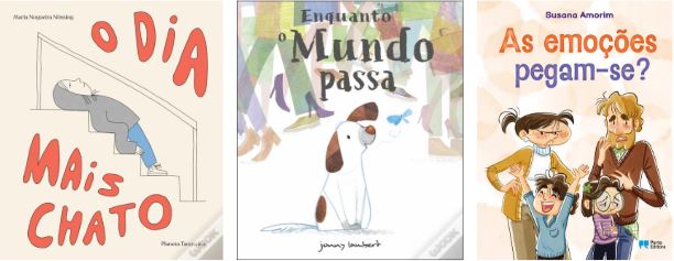 junção de 3 capas de livros para crianças