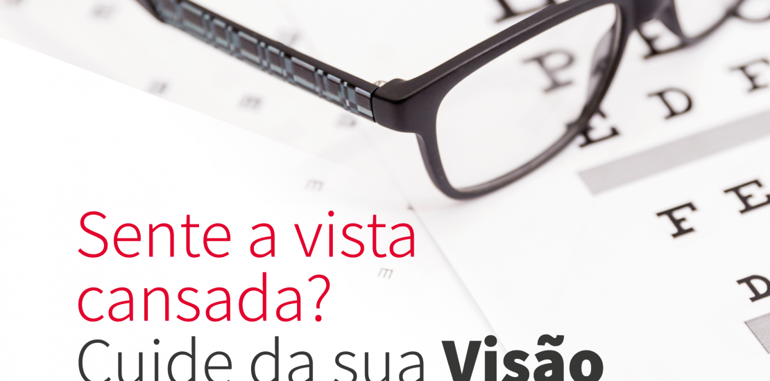 Óculos pretos sobre tela de teste ocular