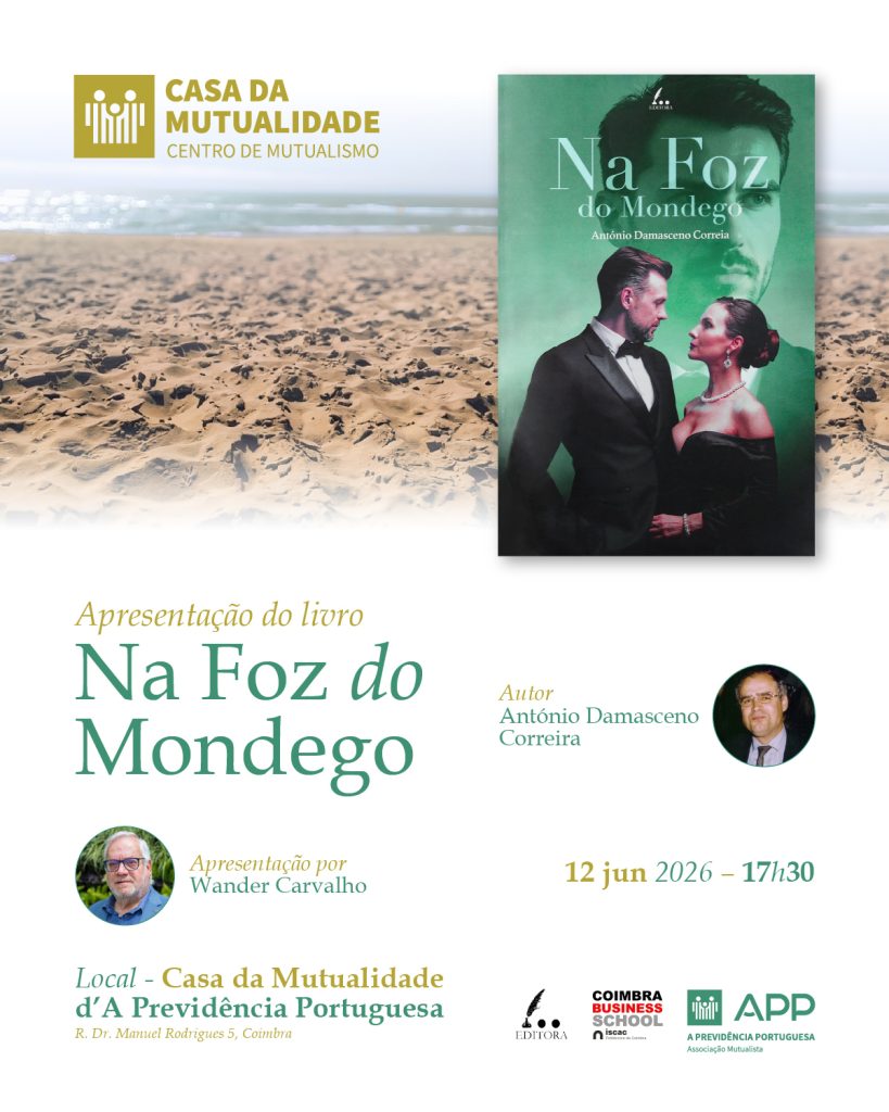 cartaz do evento de apresentação do livro Na Foz do Mondego de António Damasceno na Casa da Mutualidade